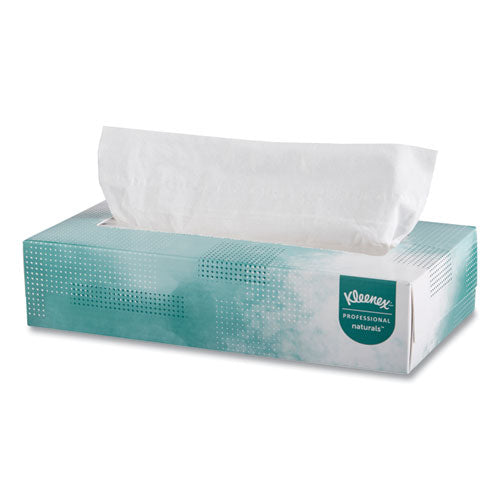 Kleenex Naturals Facial Tissue For Business Flat Box 2-ply White 125 Sheets/box