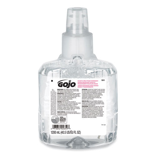 GOJO Clear And Mild Foam Handwash Refill For Gojo Ltx-12 Dispenser Fragrance-free 1200 Ml Refill
