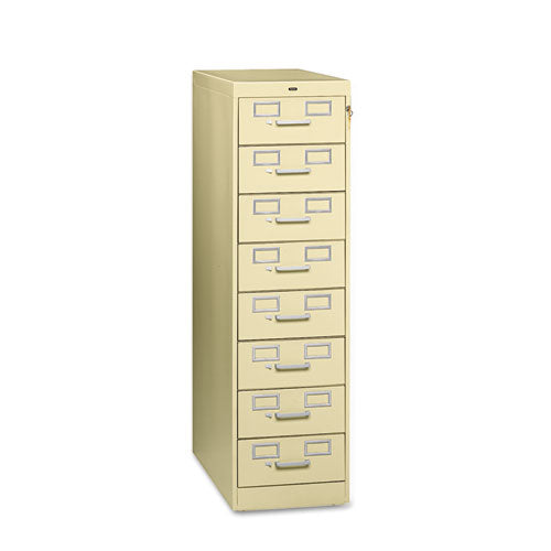 Eight-drawer Multimedia/card File Cabinet, Putty, 15" X 28.5" X 52"