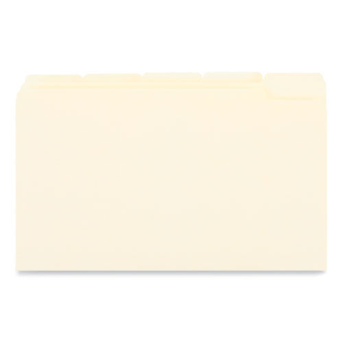 Top Tab File Folders, 1/5-cut Tabs: Assorted, Legal Size, 0.75" Expansion, Manila, 100/box