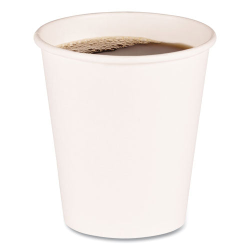 Paper Hot Cups, 10 Oz, White, 20 Cups/sleeve, 50 Sleeves/carton