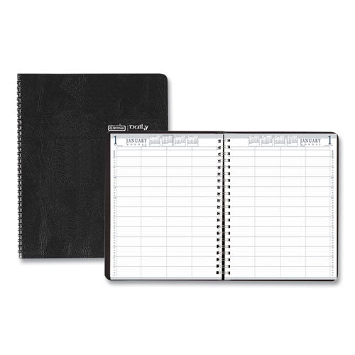 Eight-person Group Practice Daily Appointment Book, 11 X 8.5, Black Cover, 12-month (jan To Dec): 2023