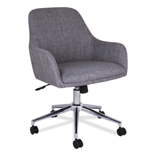 Mid-century Task Chair, Supports Up To 275 Lb, 18.9" To 22.24" Seat Height, Gray Seat, Gray Back