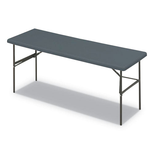 Indestructable Classic Folding Table, Rectangular Top, 1,200 Lb Capacity, 72w X 24d X 29h, Charcoal