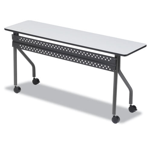 Officeworks Mobile Training Table, Rectangular, 72w X 18d X 29h, Gray/charcoal