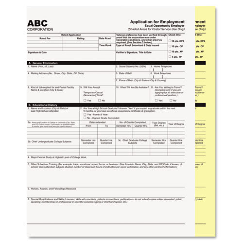 Digital Carbonless Paper, 2-part, 8.5 X 11, White/canary, 2,500/carton