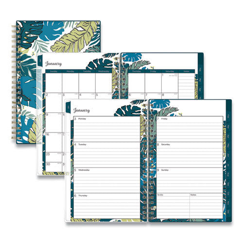 Grenada Create-your-own Cover Weekly/monthly Planner, Floral Artwork, 8 X 5, Green/blue/teal Cover, 12-month (jan-dec): 2023