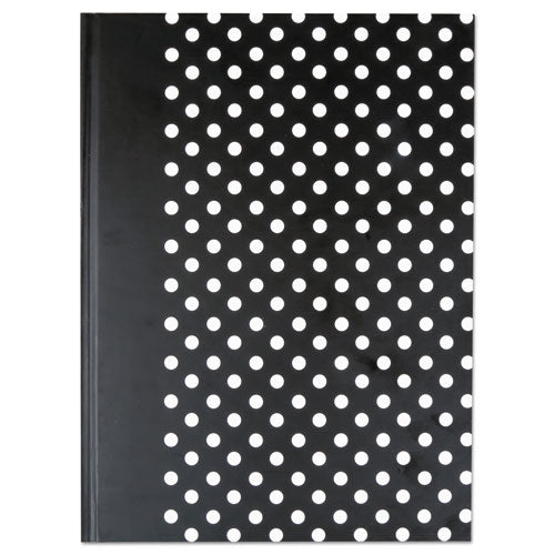 Casebound Hardcover Notebook, 1-subject, Wide/legal Rule, Black/white Cover, (150) 10.25 X 7.63 Sheets