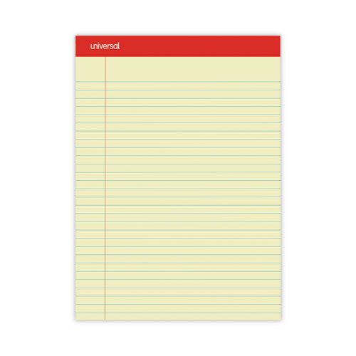 Perforated Ruled Writing Pads, Wide/legal Rule, Red Headband, 50 Canary-yellow 8.5 X 11.75 Sheets, Dozen