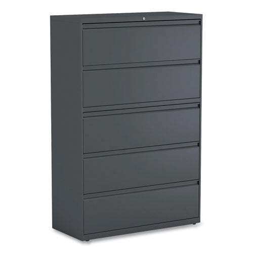 Lateral File, 5 Legal/letter/a4/a5-size File Drawers, Charcoal, 42" X 18.63" X 67.63"