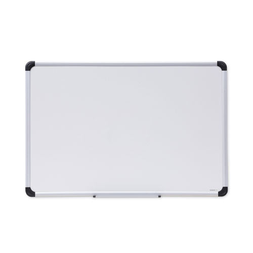 Deluxe Porcelain Magnetic Dry Erase Board, 36 X 24, White Surface, Silver/black Aluminum Frame