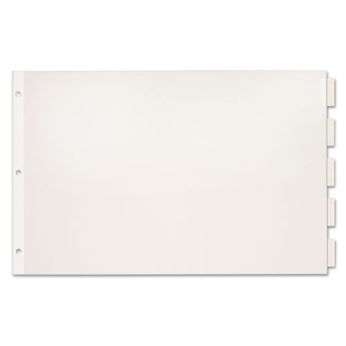 Paper Insertable Dividers, 5-tab, 11 X 17, White, Clear Tabs, 1 Set