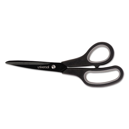 Industrial Carbon Blade Scissors, 8" Long, 3.5" Cut Length, Black/gray Straight Handle