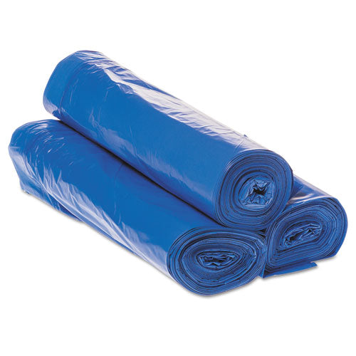 Draw-tuff Institutional Draw-tape Can Liners, 30 Gal, 1 Mil, 30.5" X 40", Blue, 25 Bags/roll, 8 Rolls/carton