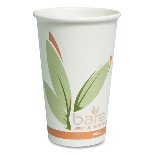 Bare Eco-forward Recycled Content Pcf Paper Hot Cups, 16 Oz, Green/white/beige, 1,000/carton