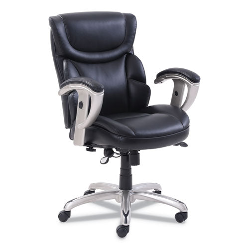 Emerson Task Chair, Supports Up To 300 Lb, 18.75" To 21.75" Seat Height, Black Seat/back, Silver Base