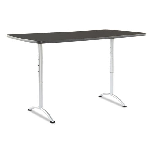 Arc Adjustable-height Table, Rectangular Top, 36w X 72d X 30 To 42h, Graphite/silver