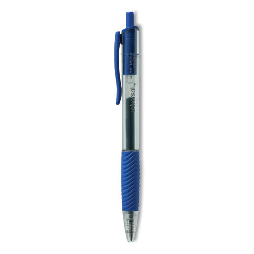 Comfort Grip Gel Pen, Retractable, Medium 0.7 Mm, Blue Ink, Translucent Blue Barrel, Dozen