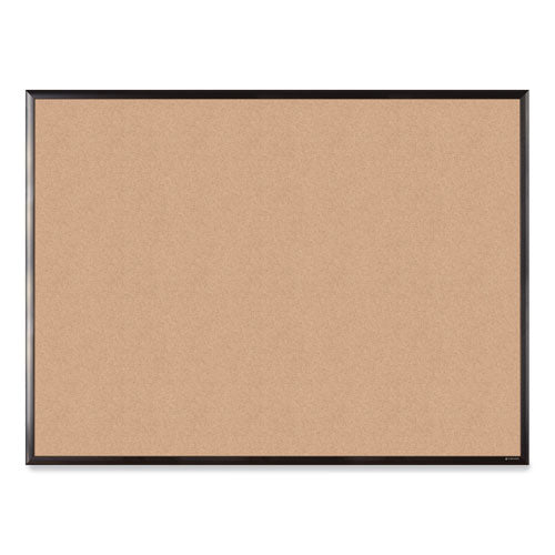 Cork Bulletin Board With Black Aluminum Frame, 47 X 35, Natural Surface