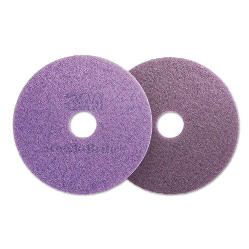 Diamond Floor Pads, 16" Diameter, Purple, 5/carton