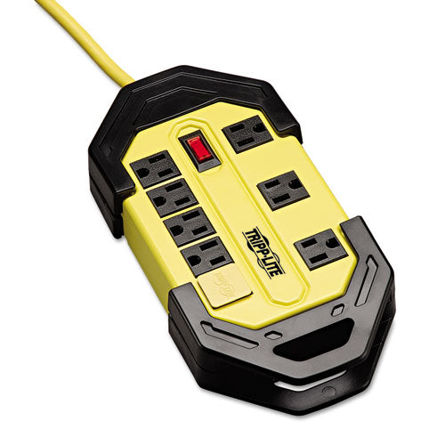 Power It! Safety Power Strip With Safety Covers, 8 Outlets, 15 Ft Cord, Yellow/black