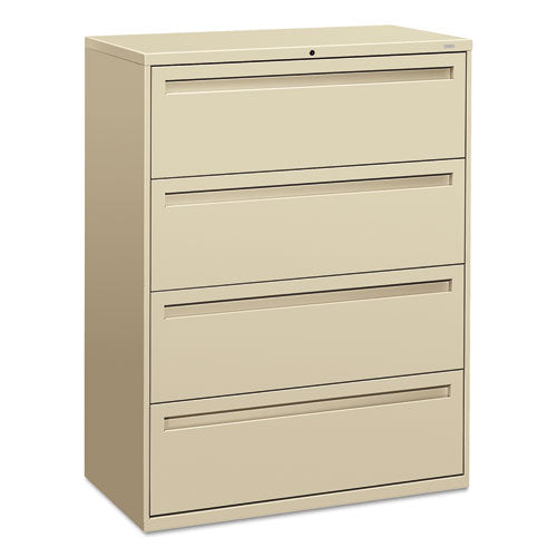 Brigade 700 Series Lateral File, 4 Legal/letter-size File Drawers, Putty, 42" X 18" X 52.5"