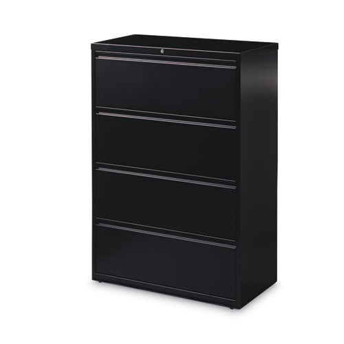 Lateral File Cabinet, 4 Letter/legal/a4-size File Drawers, Black, 36 X 18.62 X 52.5