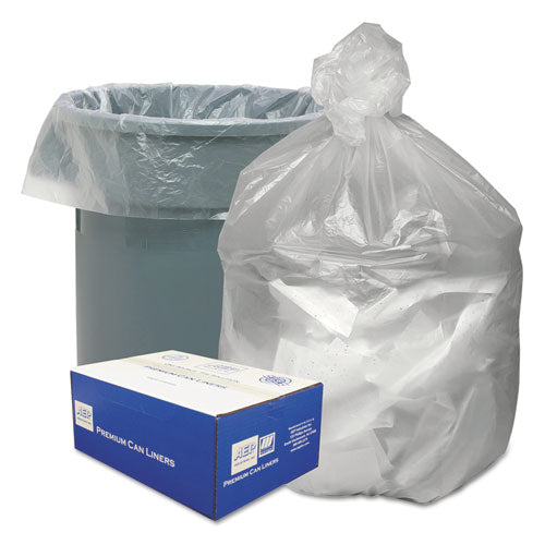 Waste Can Liners, 33 Gal, 9 Microns, 33" X 39", Natural, 25 Bags/roll, 20 Rolls/carton