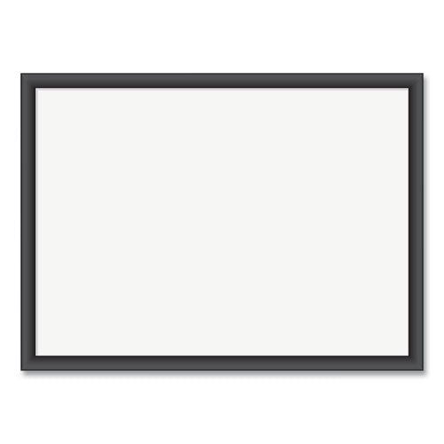 Magnetic Dry Erase Board With Wood Frame, 24 X 18, White Surface, Black Wood Frame