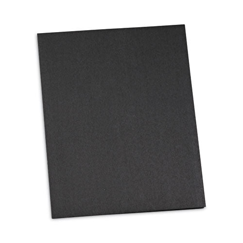 Two-pocket Portfolio, Embossed Leather Grain Paper, 11 X 8.5, Black, 25/box