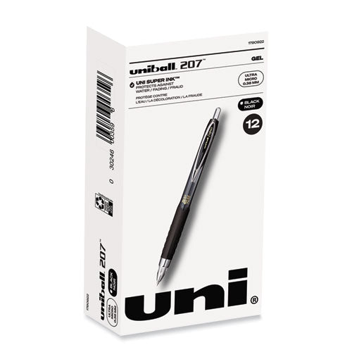 207 Signo Gel Ultra Micro Gel Pen, Retractable, Extra-fine 0.38 Mm, Black Ink, Smoke Barrel