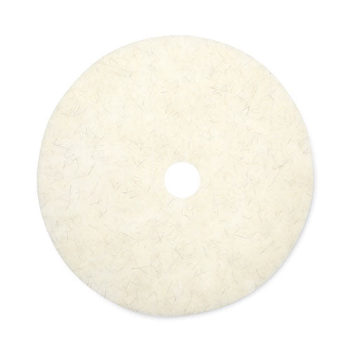 Natural Burnishing Floor Pads, 27" Diameter, White, 5/carton