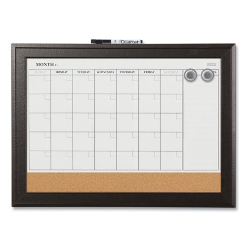 Home Decor Magnetic Combo Dry Erase Board With Cork Board On Bottom, 23 X 17, White/natural Surface, Espresso Wood Frame