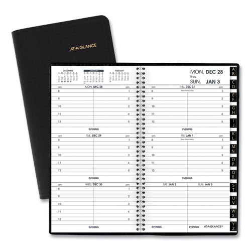 Compact Weekly Appointment Book, 6.25 X 3.25, Black Cover, 12-month (jan To Dec): 2023