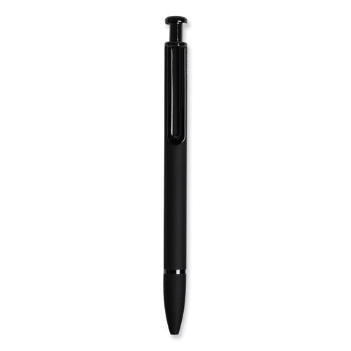 Monterey Soft Touch Ballpoint Pen, Retractable, Medium 1 Mm, Black Ink, Midnight Barrel, 12/pack