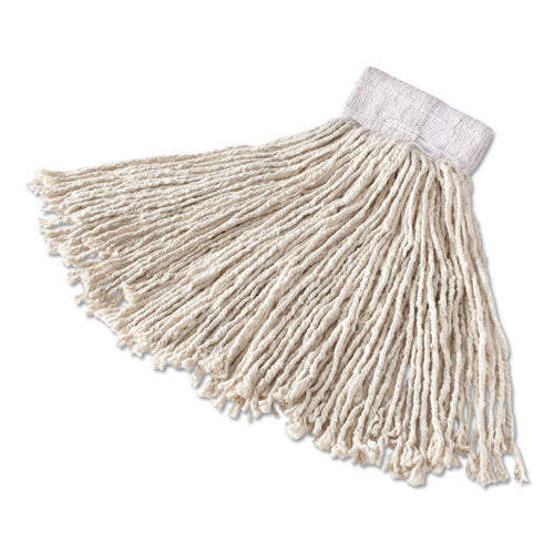 Super Stitch Cotton Looped End Wet Mop Head, Large, 1" White Headband