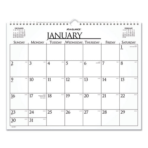 Business Monthly Wall Calendar, 15 X 12, White/black Sheets, 12-month (jan To Dec): 2023