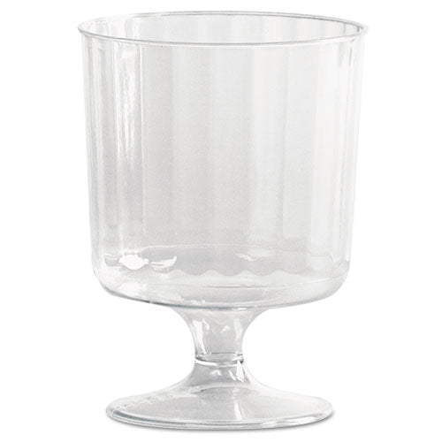 Classic Crystal Plastic Wine Glasses on Pedestals - Thumbnail 5