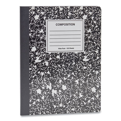 Composition Book, Wide/legal Rule, Black Marble Cover, (100) 9.75 X 7.5 Sheets