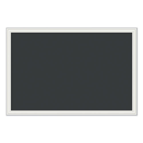 Magnetic Chalkboard With Décor Frame, 30 X 20, Black Surface, White Wood Frame