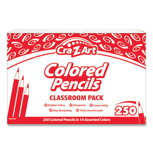 Colored Pencils Classpack, 10 Assorted Lead/barrel Colors, 10 Pencils/set, 25 Sets/carton
