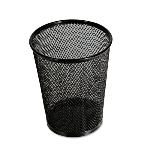 Jumbo Steel Mesh Pencil Cup, 4.38" Diameter X 5.38"h, Black