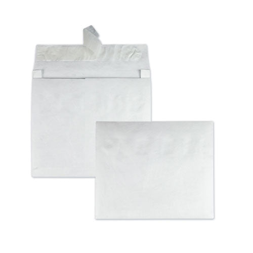 Lightweight 14 Lb Tyvek Open End Expansion Mailers, #15 1/2, Square Flap, Redi-strip Adhesive Closure, 12 X 16, White, 100/ct
