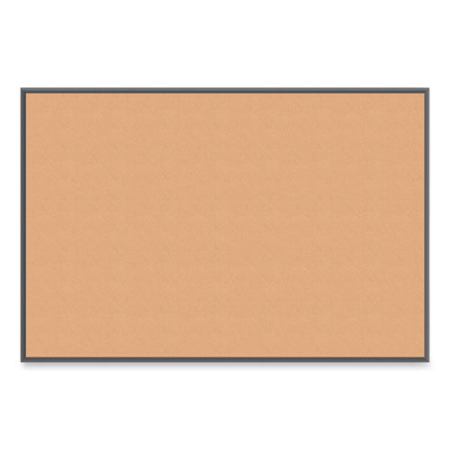 Cork Bulletin Board With Black Aluminum Frame, 70 X 47, Natural Surface