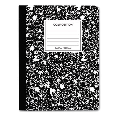 Universal® Quad Rule Composition Book, Quadrille Rule (4 Sq/in), Black ...