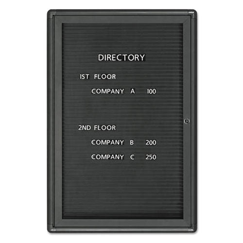 Enclosed Magnetic Directory, One Door, 24 X 36, Graphite Aluminum Frame