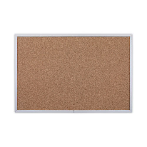 Cork Bulletin Board, 36 X 24, Natural Surface, Aluminum Frame