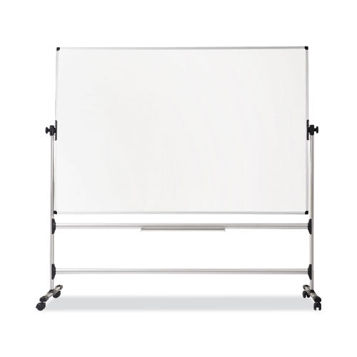 Earth Silver Easy Clean Mobile Revolver Dry Erase Boards, 36 X 48, White Surface, Silver Steel Frame