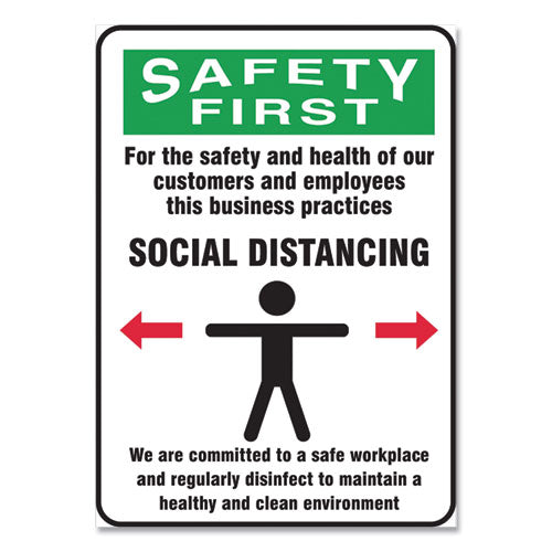 Accuform® Social Distance Signs, Wall, 10 X 14, Customers And Employees ...