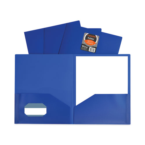 C-Line® Two-pocket Heavyweight Poly Portfolio Folder, 11 X 8.5, Blue ...